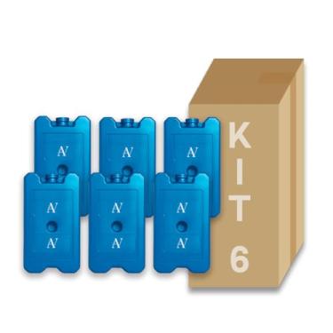 Imagem de Placa Gelo Reutilizável Gel 400ml Com 6 Unidades - 16x10x3cm