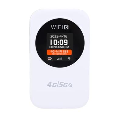 Imagem de Luqeeg Ponto de Acesso 4G Portátil, Bateria 3000mAh Wi-Fi Liberado 300Mbps Roteador Internet Sem Fio Portátil Suporte a 10 Usuários com Slot para Chip para Reuniões e Viagens (Branco)