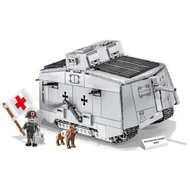 Imagem de Kit de Construção Tanque Sturmpanzerwagen A7V da Grande Guerra com 842 Peças, COBI, Cinza
