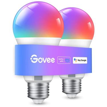 Imagem de Lâmpada LED Colorida Inteligente Wi Fi, Controle de Voz, 60W, 2 Un, GOVEE B60081C1, Azul