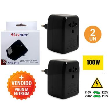 Imagem de Kit 2 Transformador Conversor de Voltagem 110V-220V ou 220-110V 100 Wa