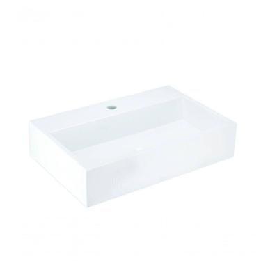 Imagem de Cuba De Apoio Banheiro Esmeralda Pedra 60x40cm Branco Standard