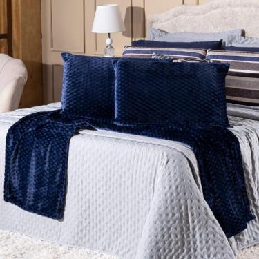 Imagem de Kit de Peseira Para Cama Majestic com Fronhas 03 Peças Tecido Mantinha