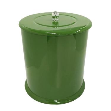 Imagem de Lixeira Para Banheiro Mdf Redonda 6 Litros Verde Escuro