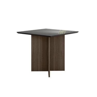 Imagem de Mesa de Jantar 4 Lugares Tampo com Vidro Napoles Carvalho Grafite