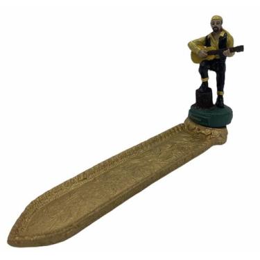 Imagem de Incensário Régua Cigano Dourado Em Resina 24 Cm - Bialluz Presentes