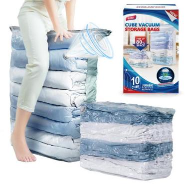 Imagem de Sacos de armazenamento a vácuo TAILI Jumbo Cube 31x40x38cm, pacote com