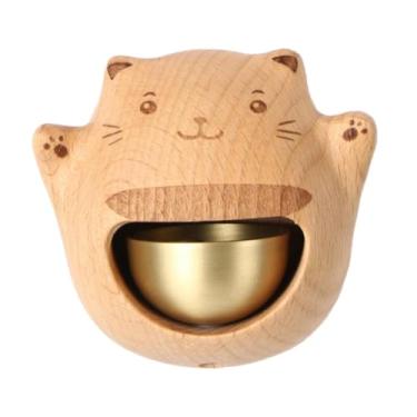 Imagem de Ｂｅｓｇａ Campainha decorativa de madeira, campainha da porta de entrada, abertura moderna, adorável, som tilintando, presente, ornamento de madeira para loja