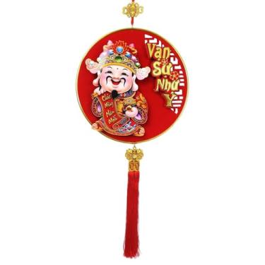 Imagem de KiBcsLic Enfeite de Ano Chinês para pendurar, com o da Riqueza e o Pingente do Ano do Cavalo, para janela ou escritório, Balançando a Cabeça