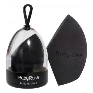 Imagem de Esponja Maquiagem Ruby Rose Base Contorno Corretivo Chanfrad Cor Preto