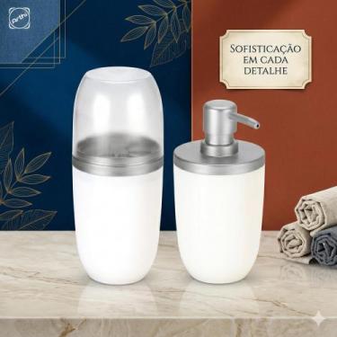 Imagem de Kit Dispenser Sabonete Líquido + Porta Escovas e Pasta de Dente Origin