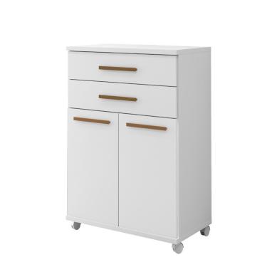 Imagem de Balcão de Cozinha Mônaco 2 Portas 2 Gavetas 73cm Branco para Ambiente Planejado Arte Mó...