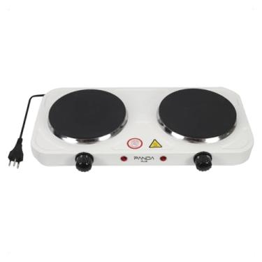 Imagem de Fogão Cooktop Elétrico Fogareiro Portátil Panda Plus 2 Bocas Branco 220v - 2000w