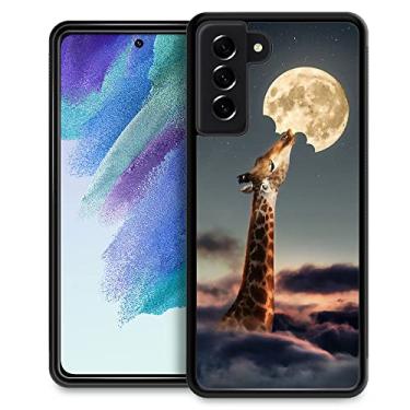 Imagem de ZHEGAILIAN Compatível com Samsung Galaxy S23, girafas comem a lua capas para Samsung Galaxy S23 para meninas, capa antiderrapante macia TPU à prova de choque para Samsung Galaxy S23 de 6,1 polegadas