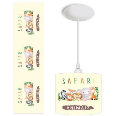 Imagem de Pendente luminaria infantil bebe-safari coroa liso amarelo - ATACADAO 