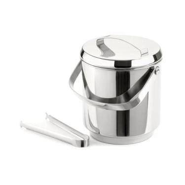Imagem de Balde De Gelo Térmico Inox Com Tampa, Pinça e Cooler interno - Forma
