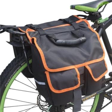 Imagem de GlneYos Bolsa traseira para bicicleta. Bolsa para selim de bicicleta à prova d'água com refletor e laranja ajustável