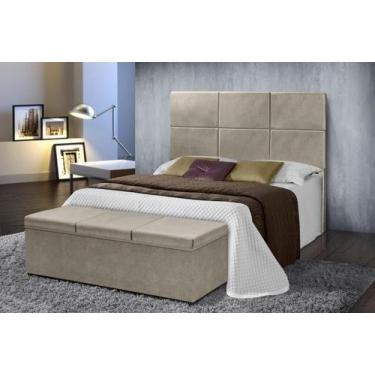 Imagem de Conj Quarto Cabeceira Recamier Bau Lais 6746 King - ESTOFADOS JATAI, B