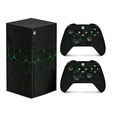 Imagem de TACKY DESIGN Futuristic Skin Compatible for Xbox Series x Skin Geometric Console & Two Controller Skin, Xbox x Sticker Premium Vinyl 3M Decal Full wrap, Xbox Cover