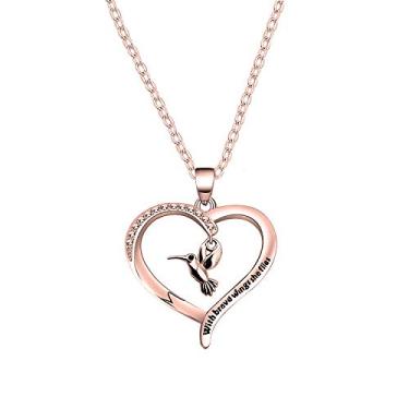 Imagem de Colar Hummingbird com bravo asas She Flies colar inspirador joia presente BFF