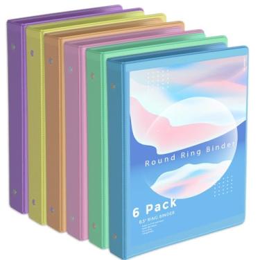 Imagem de LIMANLIRY Fichário de 3 Anéis, Multicolorido, 150 Folhas A4, Sem PVC, Pacote com 6