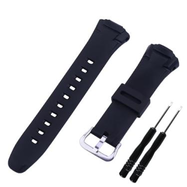 Imagem de Pulseiras de relógio de resina masculinas acessórios de fivela compatíveis com Casio G Shock GW-530 GW-M500 GW-M530 GW-500 pulseira preta para esportes ao ar livre (fivela preta prata)