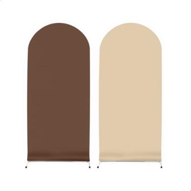 Imagem de Painel Romano Liso Dulpla Face 2mx1m Sistema Veste Fácil (MARROM E BEGE)