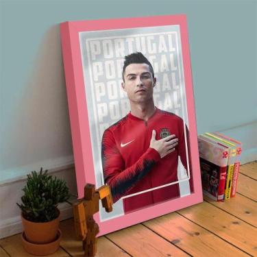 Imagem de Quadro Decorativo CR7 Portugal C/ Moldura e Vidro 33x25 A4 - Genérico,
