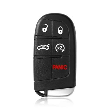 Imagem de Keylessbest Substituição para Dodge Charger 2018 2019 2020 2021 Dart Challenger Chrysler 300 200 Fiat 500X Key Fob Controle Remoto M3N-40821302 5 Botões 433MHz