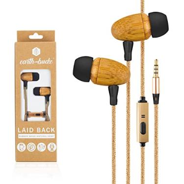 Imagem de Earth-Budz – Fones de ouvido de madeira genuínos, intra-auriculares com isolamento de ruído, com microfone em linha. (Descontraída)