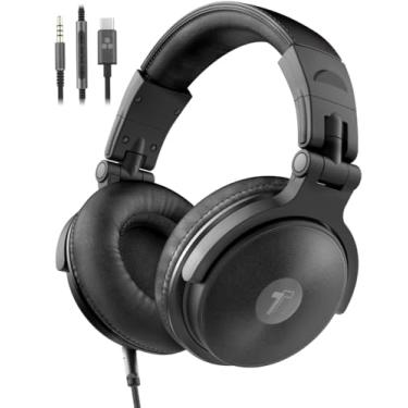 Imagem de ENCASED Fones de ouvido USB-C sobre a orelha com fio (V200 Pro), traseira fechada, monitor de DJ, conector USB tipo C com microfone, controle remoto de volume (drivers de neodímio de 50 mm)