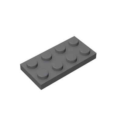 Imagem de Classic Building Bricks 2x4 Plate, 110 Piece Bulk Building Block, Compatible with Lego 3020 Parts, Building Bricks for Most Brands (Dark Grey)