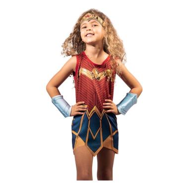 Imagem de Fantasia Mulher Maravilha Infantil Pop Com Acessórios Tamanho P