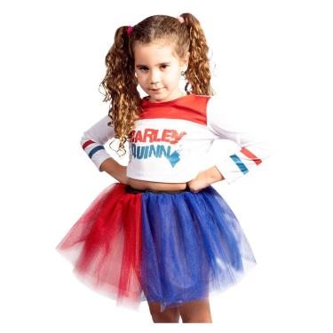 Imagem de Fantasia Arlequina Infantil Com Cropped E Saia Tamanho G