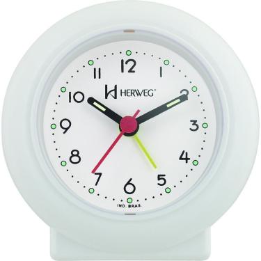 Imagem de Despertador Analógico Redondo Tradicional Quartz Branco - Branco