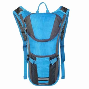 Imagem de Mochila de hidratação Backpack Water Backpack Backpack de Nylon Caminhada de Nylon com compartimento de bexiga de água embutida Design de malha respirável para atividades ao ar (Azul)