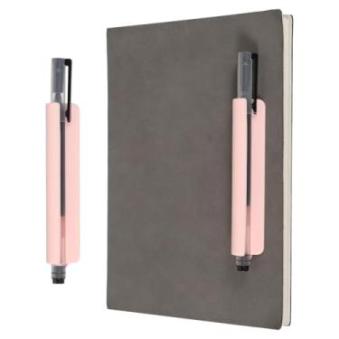 Imagem de PATIKIL Porta-lápis adesivos, clipe universal de 105 mm de comprimento, suporte de caneta de silicone, organizador de canetas de escritório para mesa, parede, prancheta, notebook, tablet, caneta, rosa