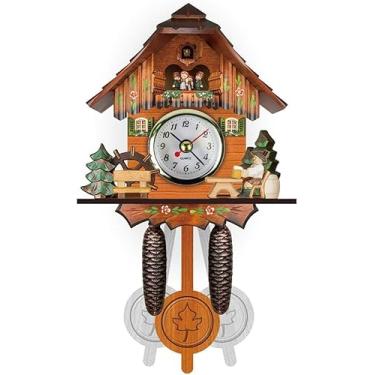 Imagem de Relógio Cuco Floresta Negra, Relógio De Parede Estilo Chalé Com Pêndulo, Mini Carrilhão De Cuco De Madeira Artesanal, Decoração De Casa, #8