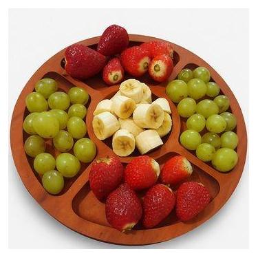 Imagem de Petisqueira De Madeira Maciça Servir Redonda 5 Divisórias - Ligna Deco