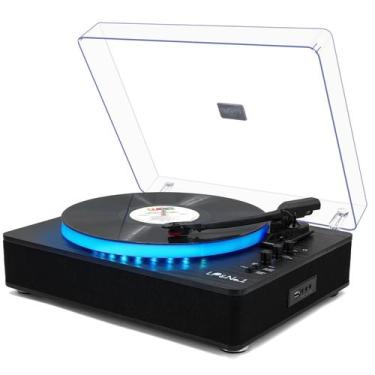 Imagem de Toca-discos de vinil LP&No.1 com alto-falantes estéreo embutidos, pret