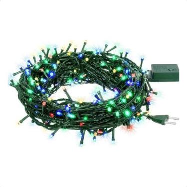 Imagem de Cordão Luminoso Led Pisca Pisca 8 Funções 200 Leds Taschibra 110v Colo