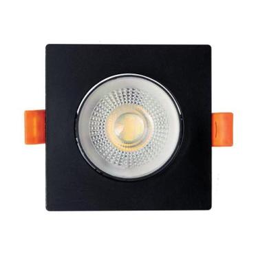 Imagem de Spot Led Quadrado De Embutir Easy 7w Preto Bivolt Llum 6500k Luz Fria 