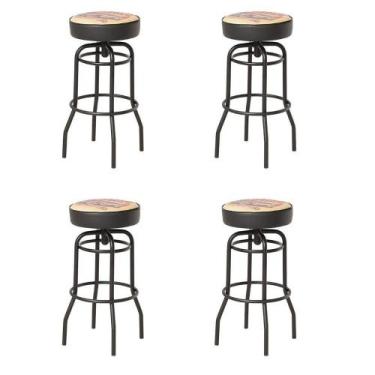 Imagem de Kit 4 Banquetas Texas Estampa Route 66 - GAT MAGAZINE