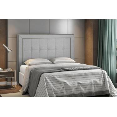 Imagem de Cabeceira para Cama Box Casal Bella Linho Cinza Quale Quale