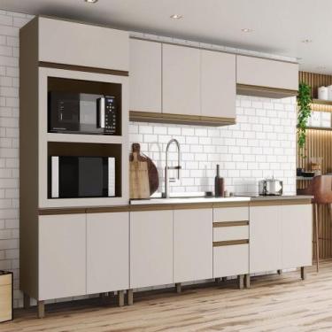 Imagem de Cozinha Completa Connect 12 Portas 2 Gavetas Duna/Cristal - Henn, Bege