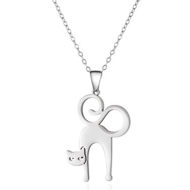 Imagem de Colar com pingente de abóbora fantasma para mulheres e homens, minimalista, aço inoxidável, aranha delicada, gato preto, minúsculo, corrente para Halloween, cosplay, festa, Natal, feriado, joias