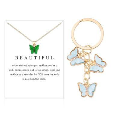 Imagem de Sisadodo Presentes de aniversário de Natal para mulheres, meninas, colares com pingente de borboleta para amigas, filhas e netas, Small, Metal, Sem Pedra Preciosa