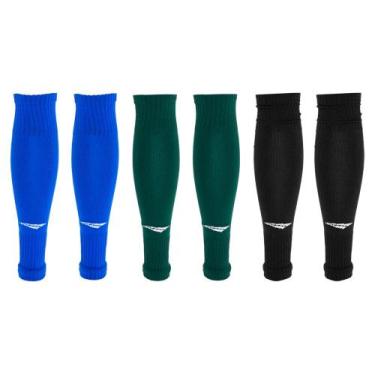 Imagem de Kit 3 Pares de Canelitos Penalty Storm Masculino, Azul, Verde, 39-44