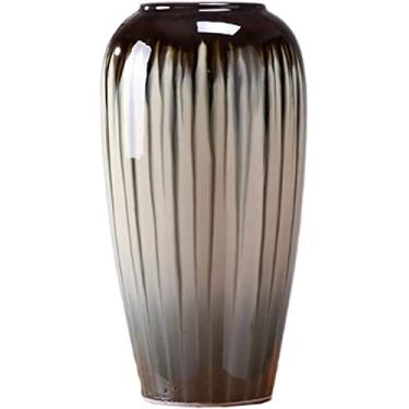 Imagem de LIFOND Vaso de flores, vaso de flores, ornamentos decorativos zen chinês, forno de alta temperatura, esmalte variável, vaso de cerâmica, vaso de mesa, vaso de flores, vaso de flores, decoração de mesa