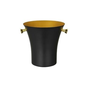 Imagem de baldes de gelo Balde de cubo gelo aço inoxidável, balde para festa, champanhe, vinho, cerveja(Preto)